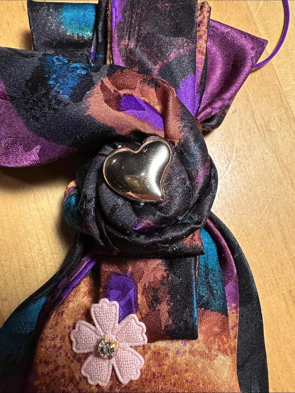 She Is Worthy Floral Silk Necklace Tie